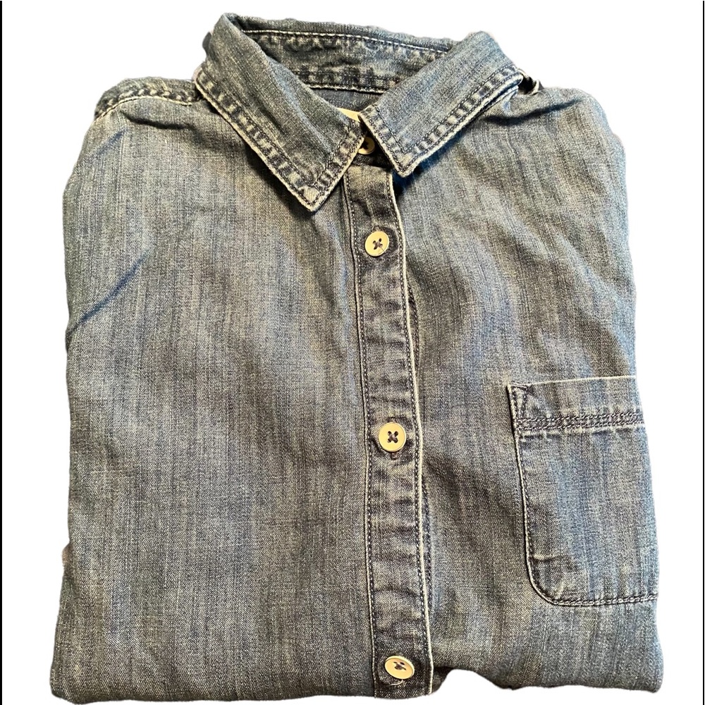 Cat & Jack Denim Button Down sz. L (10/12)